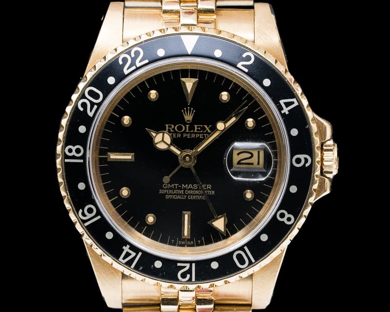 Rolex GMT Master Nipple Dial 18k Yellow Gold