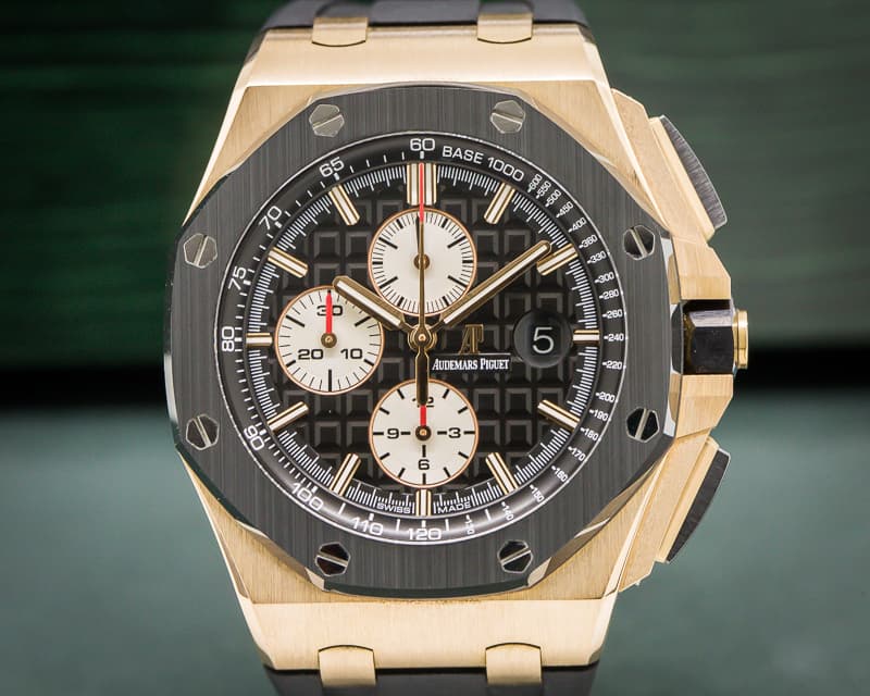 Audemars Piguet Royal Oak Offshore Black Dial Ceramic Bezel RG / Rubber