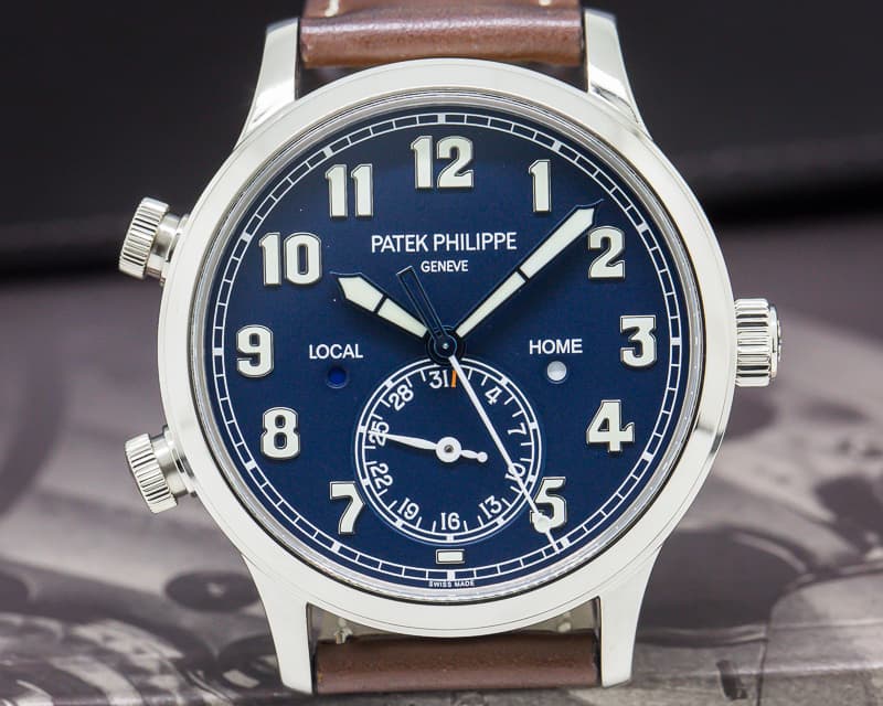 Patek Philippe Calatrava Pilot Travel Time 18k White Gold 