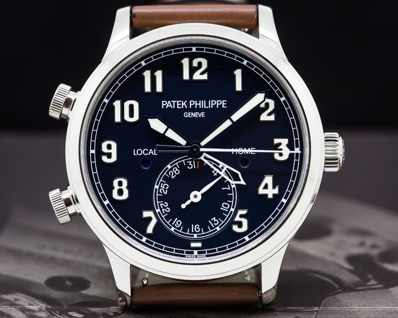 Patek Philippe Calatrava Pilot Travel Time 18k White Gold 