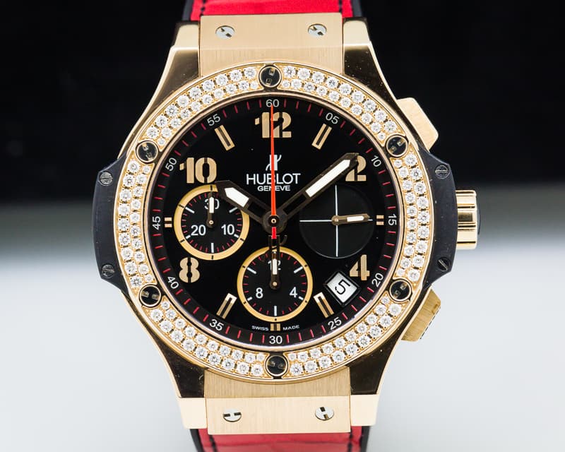 Hublot Big Bang Rose Gold Diamonds / Black Dial