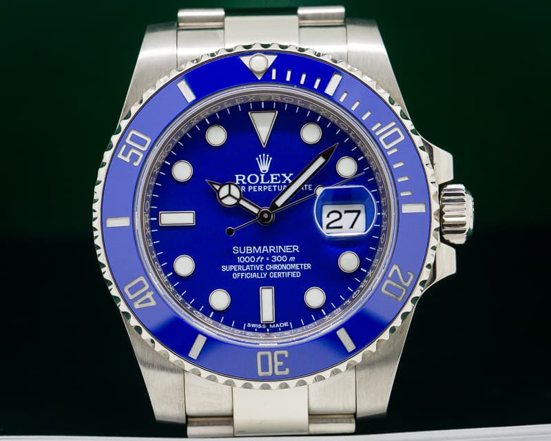 Rolex Submariner 18K White Gold Blue Dial