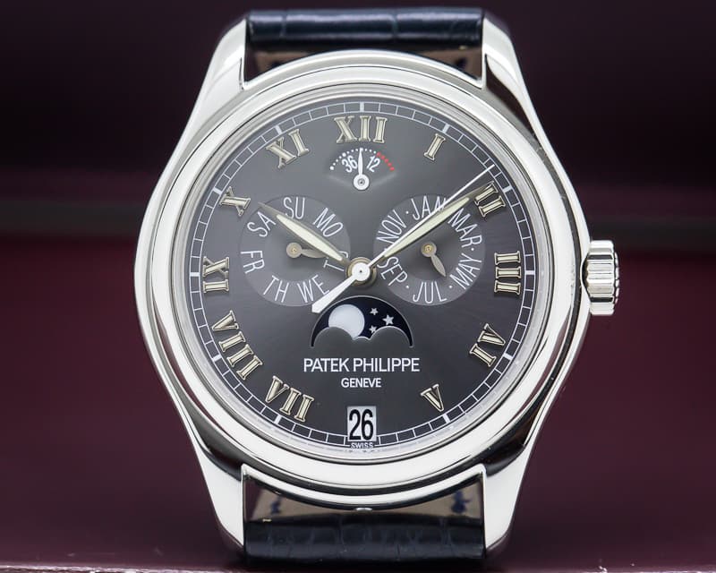 Patek Philippe Annual Calendar Power Reserve Grey Dial Platinum 
