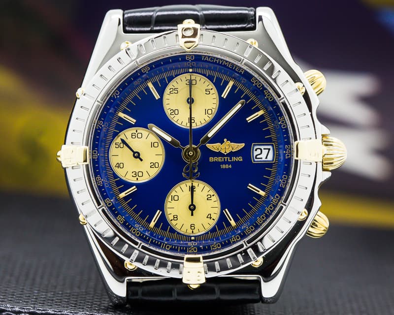 Breitling Chronomat Chronograph SS / 18K Blue Dial 39MM