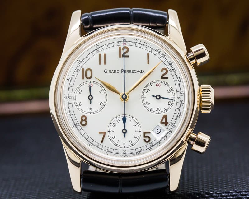 Girard Perregaux Chronograph 18K Rose Gold Silver Dial 