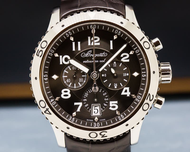 Breguet Type XXI Flyback SS / Alligator Brown Dial 