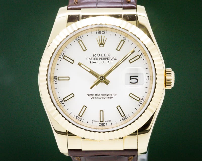 Rolex Datejust 18K Yellow Gold  / 18k Deployant Buckle