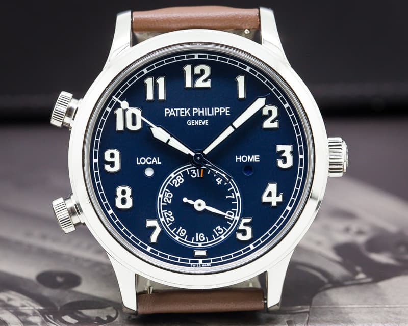 Patek Philippe Calatrava Pilot Travel Time 18k White Gold 