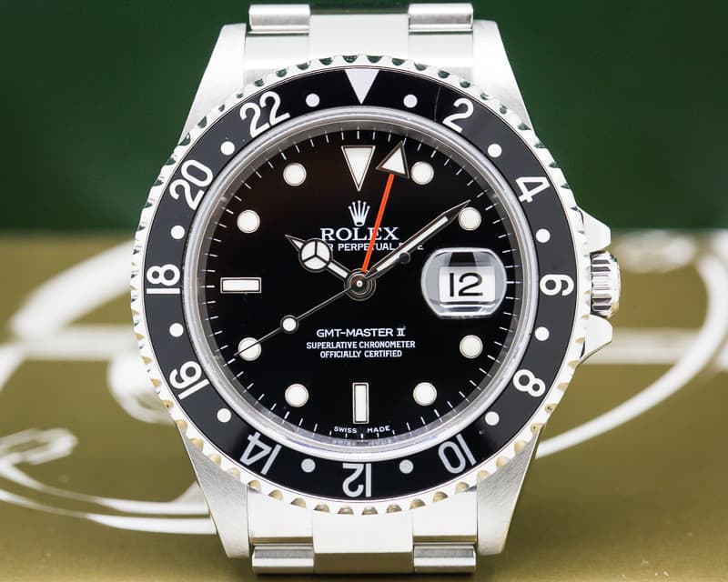 Rolex GMT Master II SS Black Bezel 