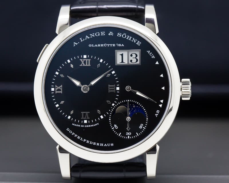 A. Lange and Sohne Lange 1 Moon 18K White Gold Black Dial / Day Night 