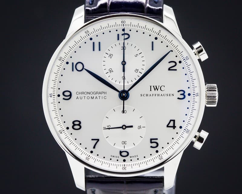 IWC Portuguese Chronograph SS Silver Dial / Blue Numerals