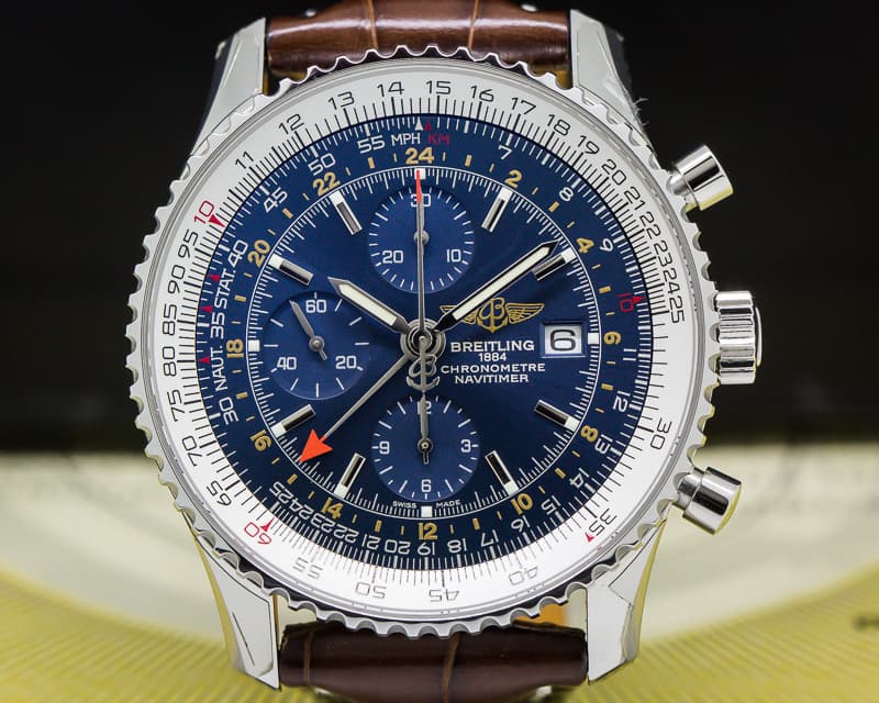 Breitling Navitimer World Chronograph Blue Dial SS 