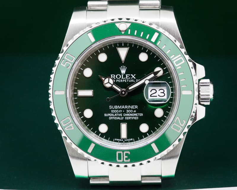 Rolex Submariner Green Ceramic Bezel Green Dial SS