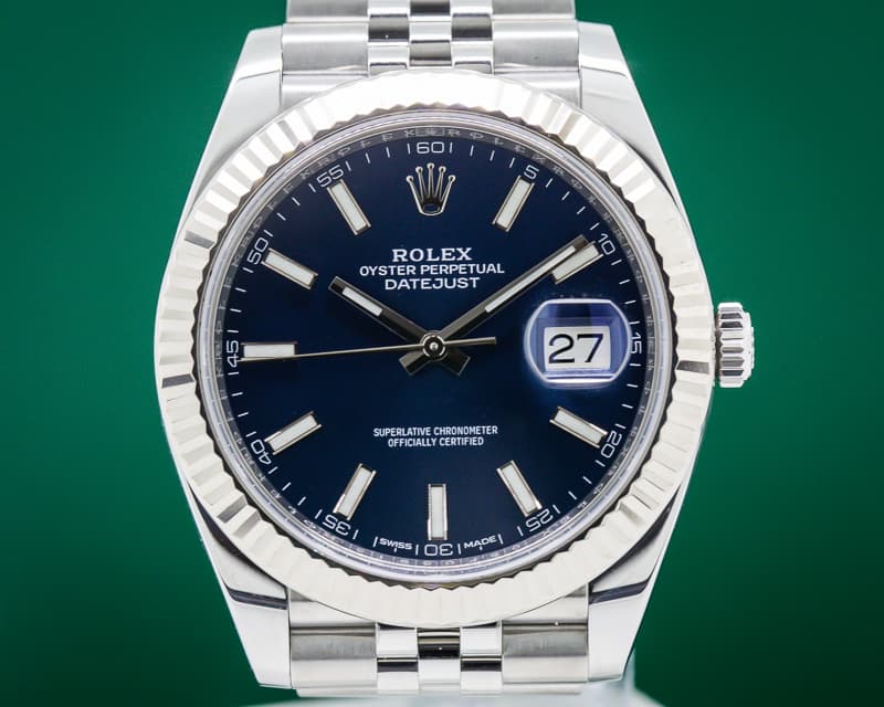 Rolex Datejust 41 Blue Stick Dial SS 