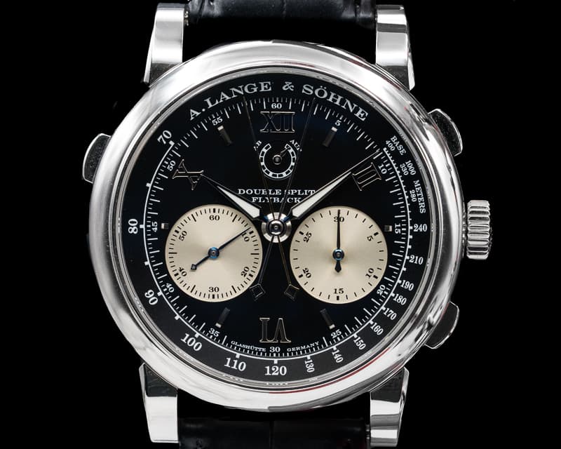 A. Lange and Sohne Datograph Double Split Black Dial Platinum / Deployment