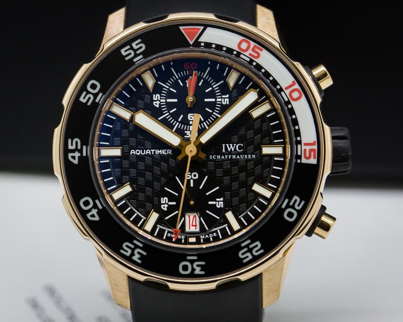 IWC IW 18K Rose Gold Aquatimer Flyback Chronograph Rubber 