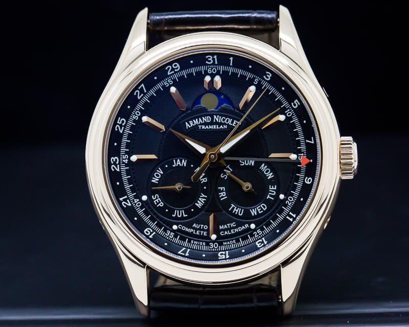 Armand Nicolet M02 Complete Calendar Rose Gold / Black Dial 