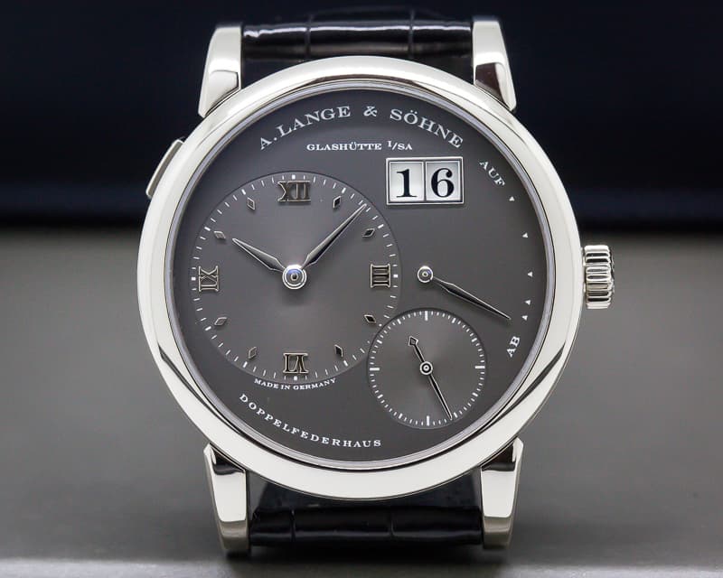 A. Lange and Sohne Lange 1 Grey Slate Dial White Gold 