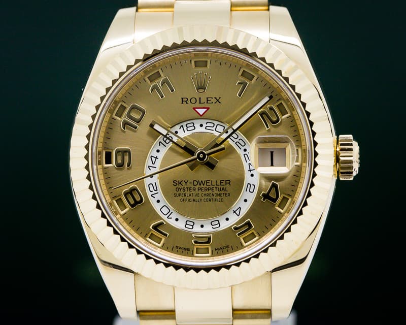 Rolex Sky Dweller 18K Yellow Gold / Champagne Dial 