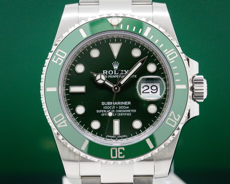 Rolex Submariner Green Ceramic Bezel Green Dial SS 