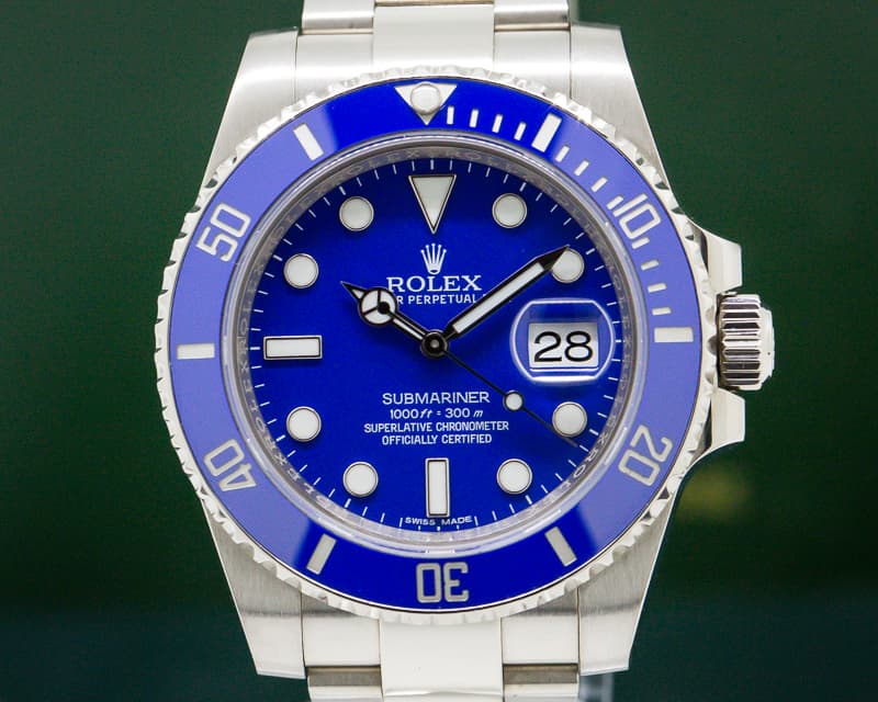 Rolex Submariner 18K White Gold Blue Dial