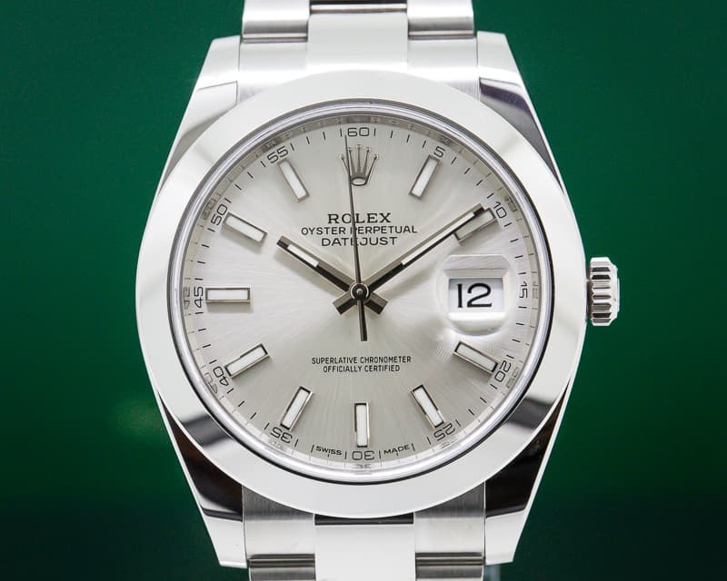 Rolex Datejust 41 Silver Stick Dial SS 