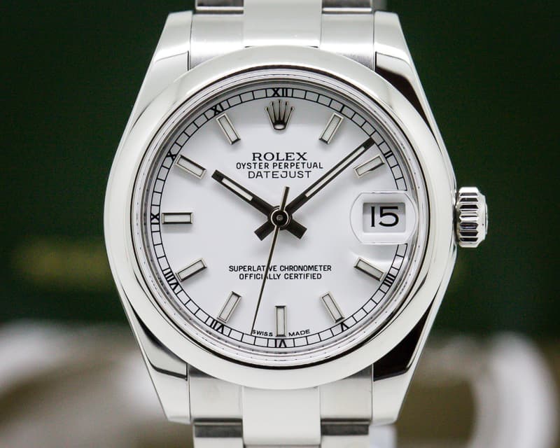 Rolex Ladies Rolex Datejust White Index Dial