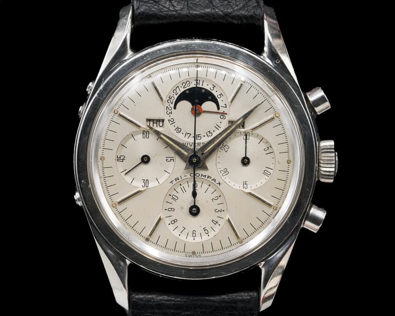 Universal Geneve Tri Compax Stainless Steel / Silver Dial circa 1960