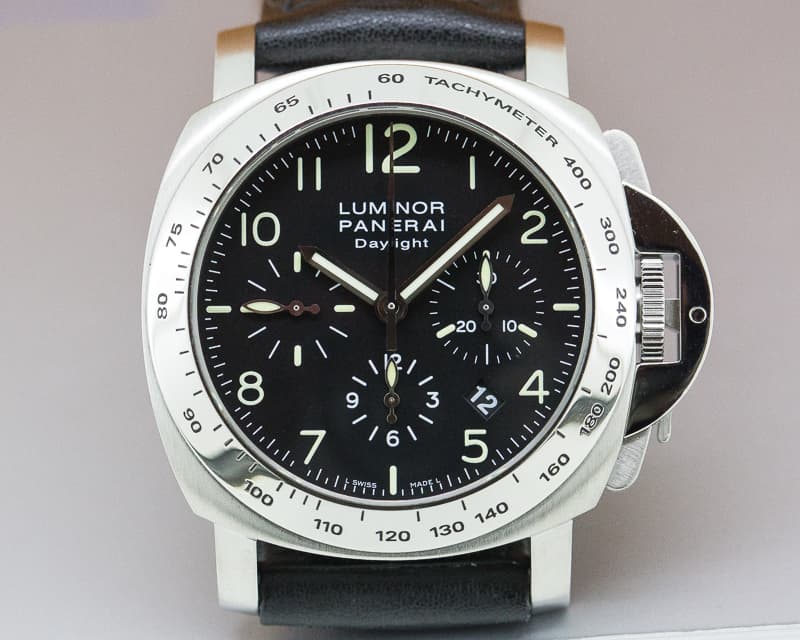 Panerai Luminor Chronograph Daylight SS Black Dial