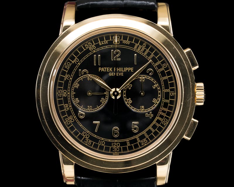 Patek Philippe 5070 Yellow Gold Chronograph Black Dial 