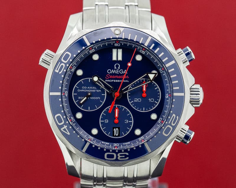 Omega Seamaster Diver 300M Chronograph SS Blue Dial 