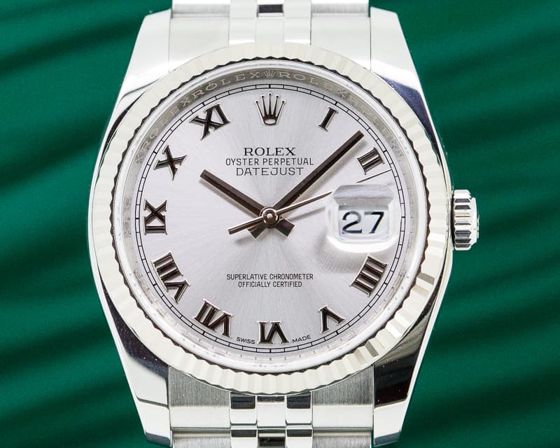 Rolex Datejust SS Jubilee Silver Roman Dial 