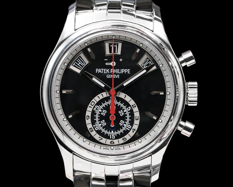 Patek Philippe Annual Calendar Black Dial Chronograph SS DISCONTINUED  