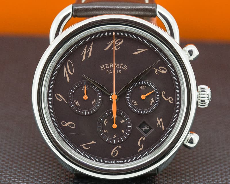 Hermes Arceau Chronograph SS Brown Dial