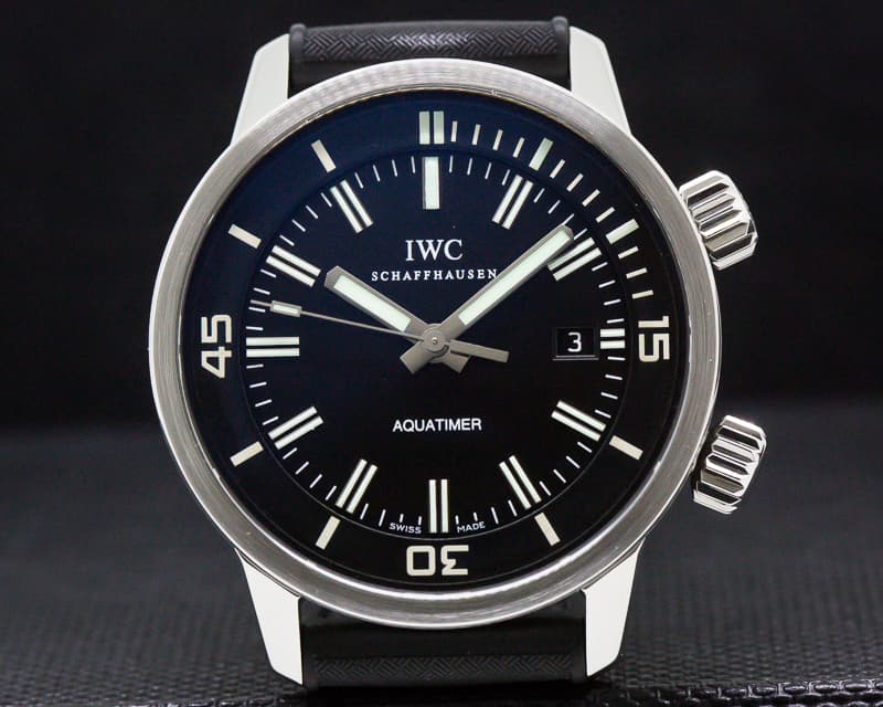 IWC Aquatimer Automatic SS Black Dial / Rubber Strap