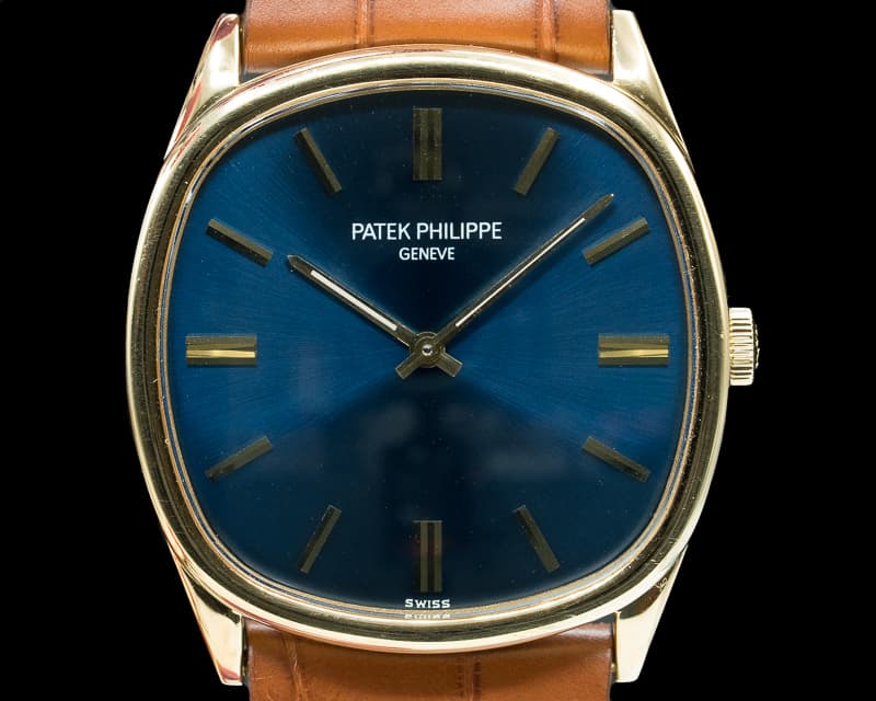 Patek Philippe Golden Ellipse 18K Yellow Gold Blue Dial