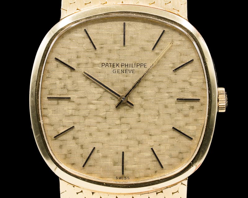 Patek Philippe Ellipse Champagne 18K  Yellow Gold / Mesh Bracelet
