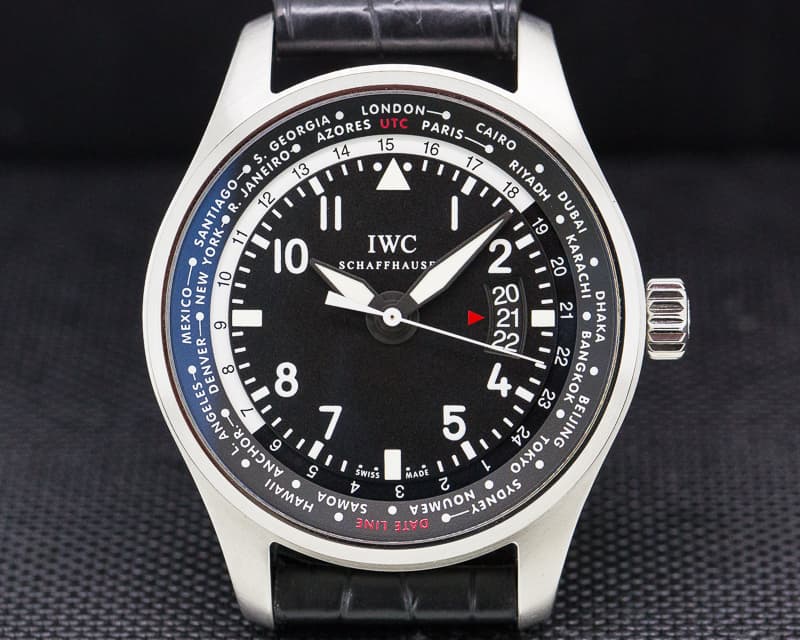 IWC Pilot WorldTimer SS Black Dial 