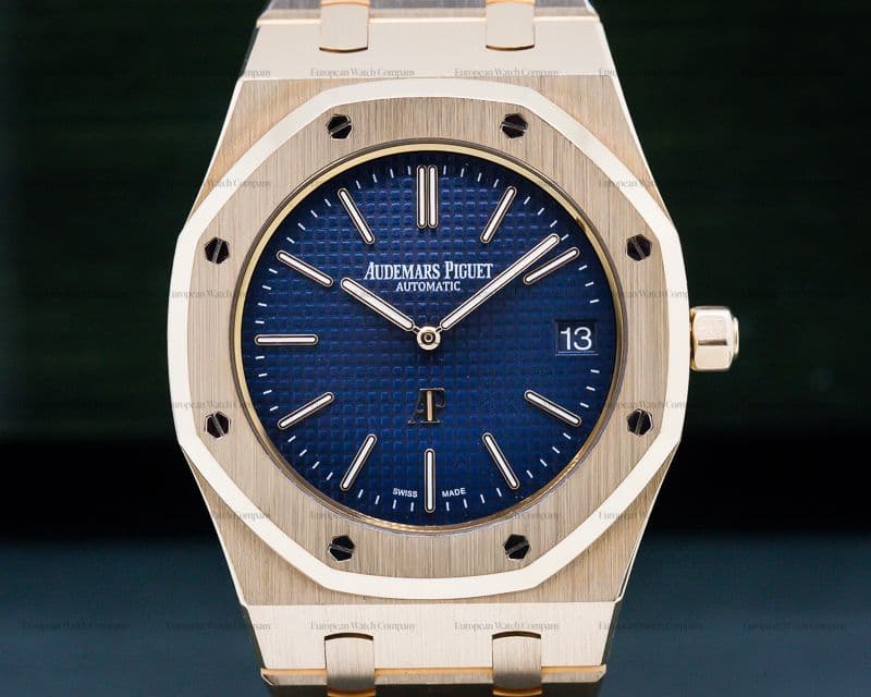 Audemars Piguet Royal Oak Jumbo 15202 18K Rose Gold / Blue Dial