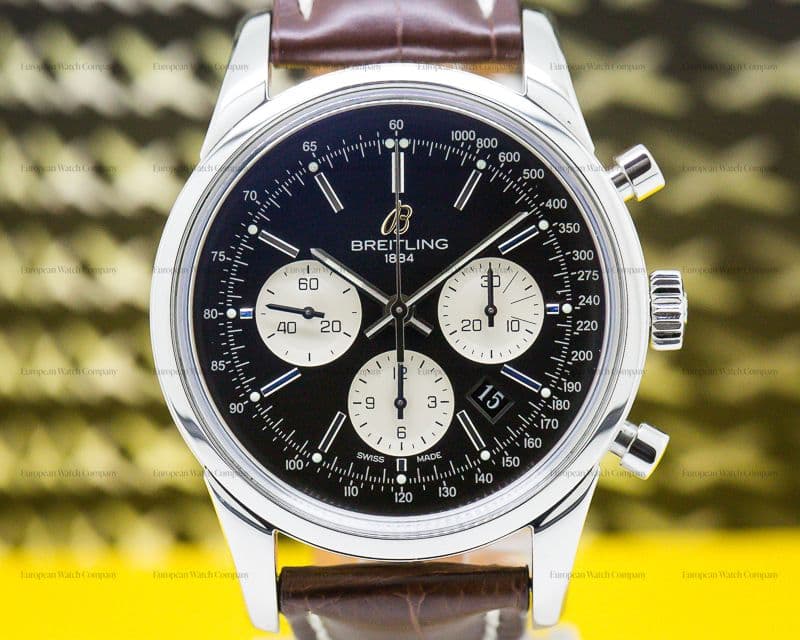 Breitling Transocean Chronograph SS/SS Deployant
Black Dial