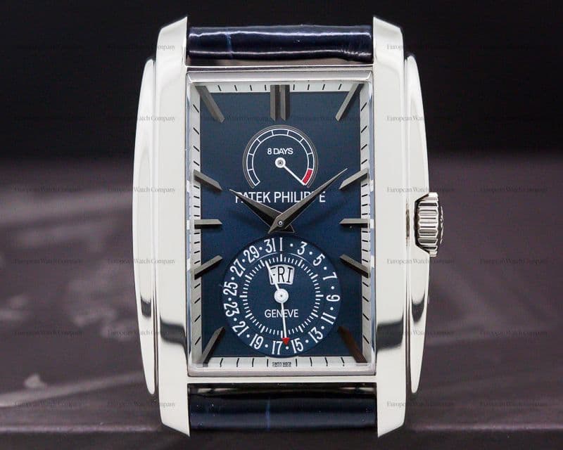 Patek Philippe Gondolo 8 Day Manual Wind Blue Dial 18K White Gold