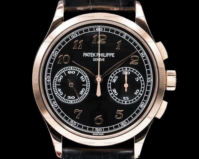 Patek Philippe Chronograph 18K Rose Gold Black Dial 