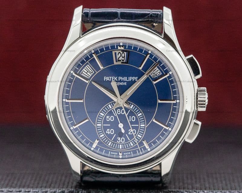 Patek Philippe Chronograph Annual Calendar Platinum / Blue Dial DEPLOYANT 