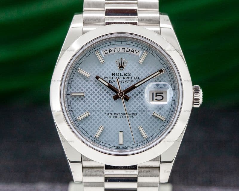 Rolex Day Date Platinum Blue Dial 40MM