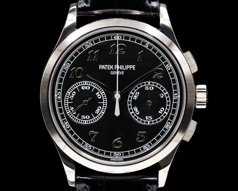 Patek Philippe Chronograph 18K White Gold Black Dial 