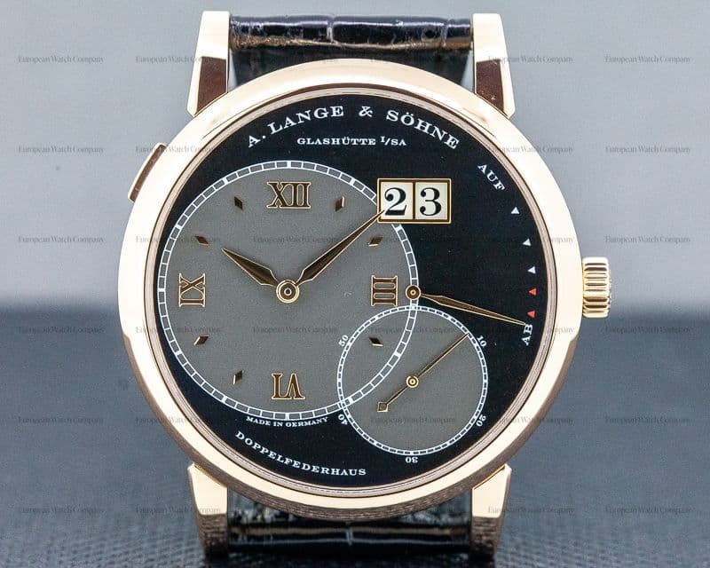 A. Lange and Sohne Grand Lange 1 18K Rose Gold Black Dial