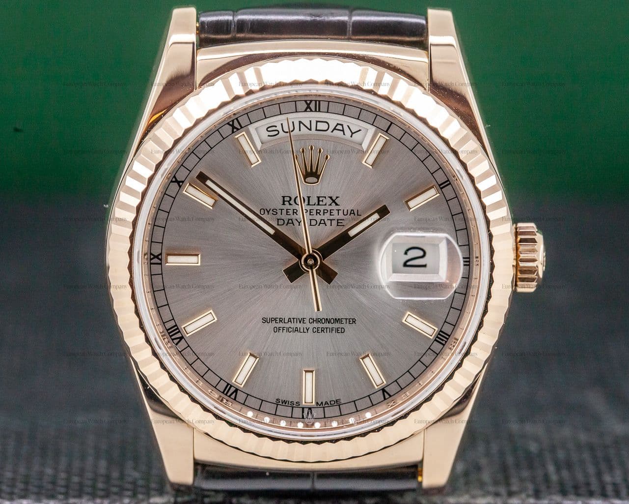 Rolex Day Date President 36mm Rhodium Dial 18K Rose Gold 
