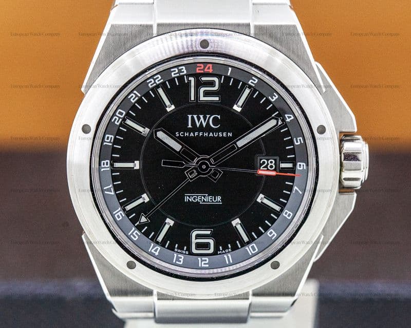 IWC IW324402 Ingenieur Dual Time Black Dial SS 