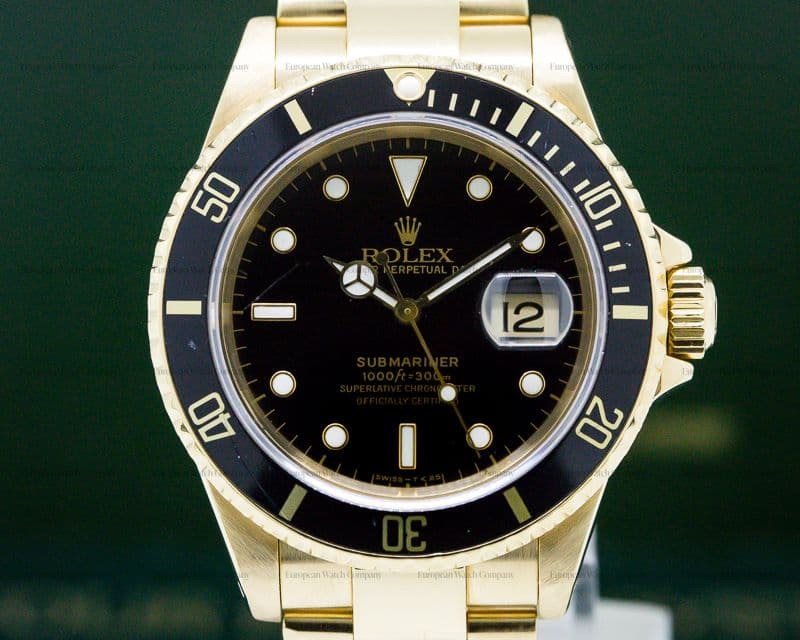 Rolex Rolex Submariner Black Dial 18K Yellow Gold EXCELLENT