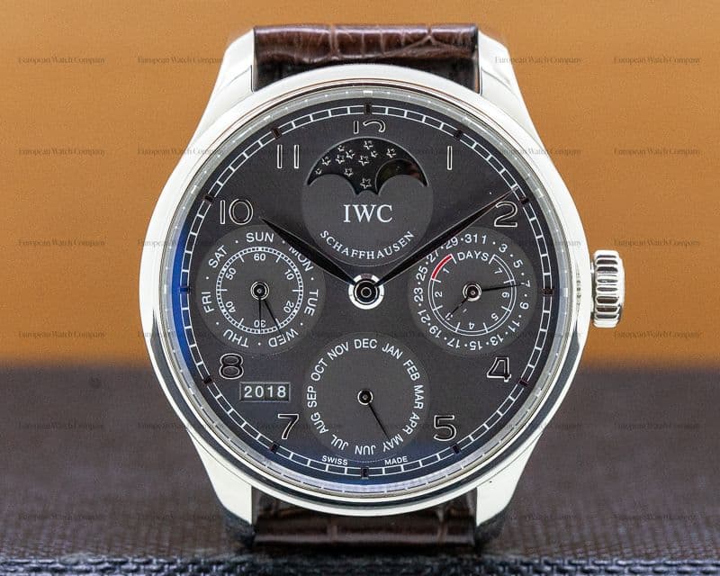 IWC Portuguese Perpetual II Grey Dial 18K White Gold